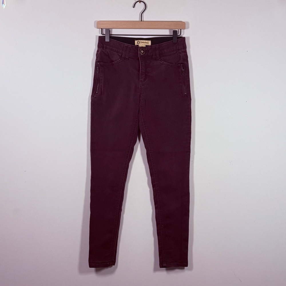 Democracy Women's Skinny Jeans With Pocket Zipper in Deep Purple